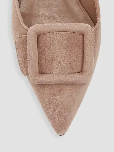 Manolo Blahnik Women's Maysale Suede Flats - Sand - Size 12 | Thumbnail 4 Manolo Blahnik Women's Maysale Suede Flats - Sand - Size 12 | Thumbnail 4