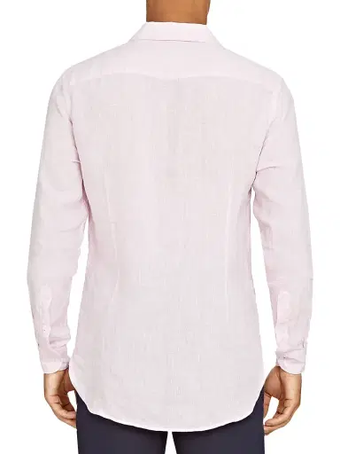 Orlebar Brown Men's Giles Linen Shirt - Pale Pink White | Thumbnail 4 Orlebar Brown Men's Giles Linen Shirt - Pale Pink White | Thumbnail 4