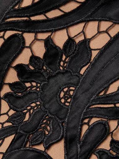 Self-Portrait Women's Prairie Guipure Lace Midi-Dress - Black - Size 2 | Thumbnail 7 Self-Portrait Women's Prairie Guipure Lace Midi-Dress - Black - Size 2 | Thumbnail 7