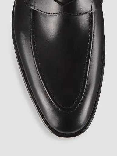 Crockett & Jones Men's Sydney Leather Penny Loafers - Black Calf - Size 8.5 | Thumbnail 4 Crockett & Jones Men's Sydney Leather Penny Loafers - Black Calf - Size 8.5 | Thumbnail 4