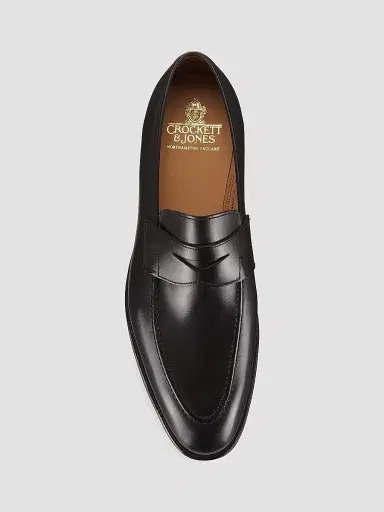 Crockett & Jones Men's Sydney Leather Penny Loafers - Black Calf - Size 8.5 | Thumbnail 5 Crockett & Jones Men's Sydney Leather Penny Loafers - Black Calf - Size 8.5 | Thumbnail 5