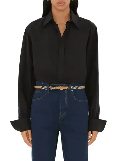 Burberry Women's Woven Check Belt - Sand Check | Thumbnail 2 Burberry Women's Woven Check Belt - Sand Check | Thumbnail 2