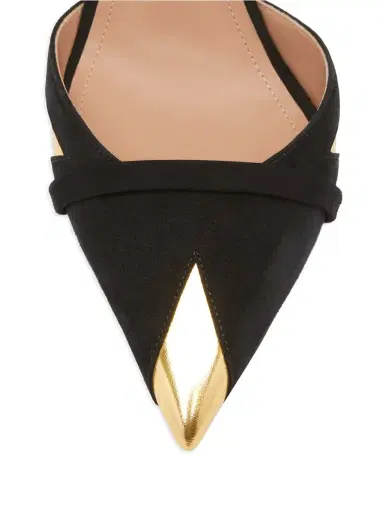 Malone Souliers Women's Uma 90MM Suede Mules - Black Gold | Thumbnail 3 Malone Souliers Women's Uma 90MM Suede Mules - Black Gold | Thumbnail 3