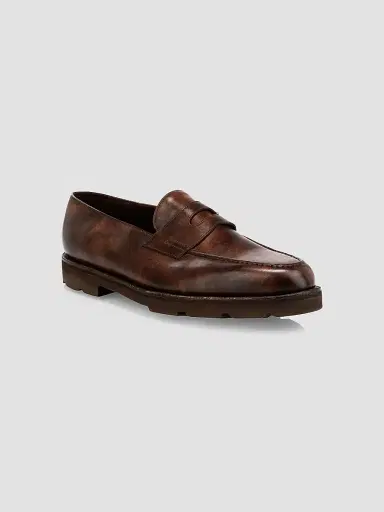 John Lobb Men's Lopez Leather Loafers - Dark Brown - Size 11 | Thumbnail 2 John Lobb Men's Lopez Leather Loafers - Dark Brown - Size 11 | Thumbnail 2