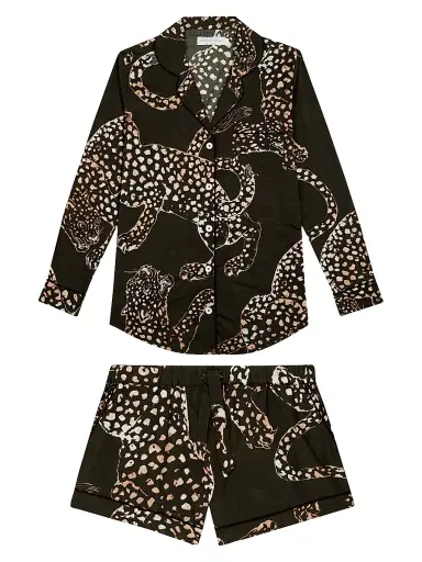 Desmond & Dempsey Women's Jaguar Short 2-Piece Pajama Set - Navy - Size Small | Thumbnail 1 Desmond & Dempsey Women's Jaguar Short 2-Piece Pajama Set - Navy - Size Small | Thumbnail 1