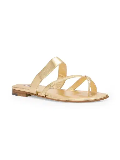Manolo Blahnik Women's Susa Leather Thong Sandals - Gold - Size 9 | Thumbnail 3 Manolo Blahnik Women's Susa Leather Thong Sandals - Gold - Size 9 | Thumbnail 3