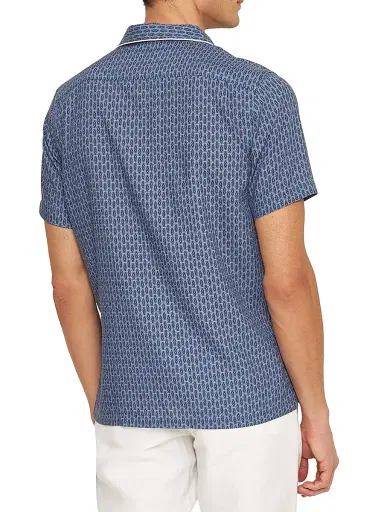 Orlebar Brown Men's Hibbert Perez Abstract Camp Shirt - Springfield Blue - Size XXL | Thumbnail 3 Orlebar Brown Men's Hibbert Perez Abstract Camp Shirt - Springfield Blue - Size XXL | Thumbnail 3