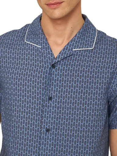 Orlebar Brown Men's Hibbert Perez Abstract Camp Shirt - Springfield Blue - Size XXL | Thumbnail 4 Orlebar Brown Men's Hibbert Perez Abstract Camp Shirt - Springfield Blue - Size XXL | Thumbnail 4