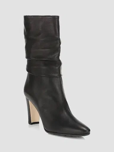 Manolo Blahnik Women's Calasso 90MM Ruched Leather Boots - Black | Thumbnail 2 Manolo Blahnik Women's Calasso 90MM Ruched Leather Boots - Black | Thumbnail 2