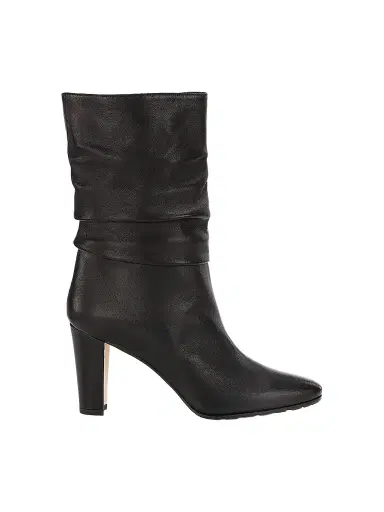 Manolo Blahnik Women's Calasso 90MM Ruched Leather Boots - Black | Thumbnail 1 Manolo Blahnik Women's Calasso 90MM Ruched Leather Boots - Black | Thumbnail 1