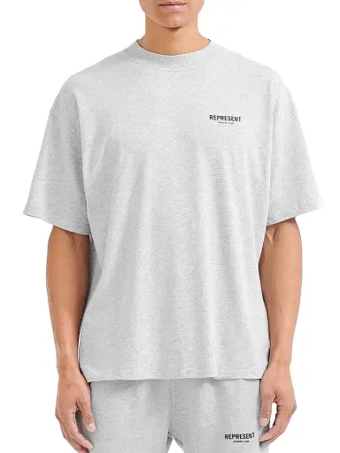 Represent Men's Owners Club Logo Cotton T-Shirt - Ash Grey - Size XXL | Thumbnail 4 Represent Men's Owners Club Logo Cotton T-Shirt - Ash Grey - Size XXL | Thumbnail 4