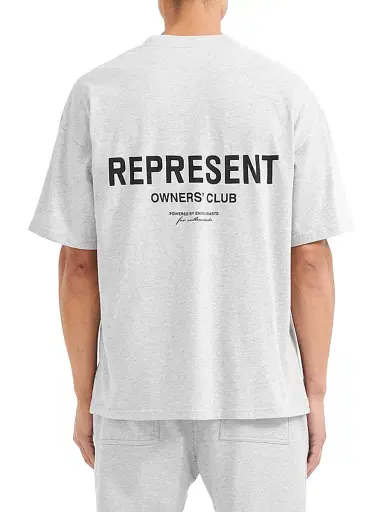 Represent Men's Owners Club Logo Cotton T-Shirt - Ash Grey - Size XXL | Thumbnail 6 Represent Men's Owners Club Logo Cotton T-Shirt - Ash Grey - Size XXL | Thumbnail 6