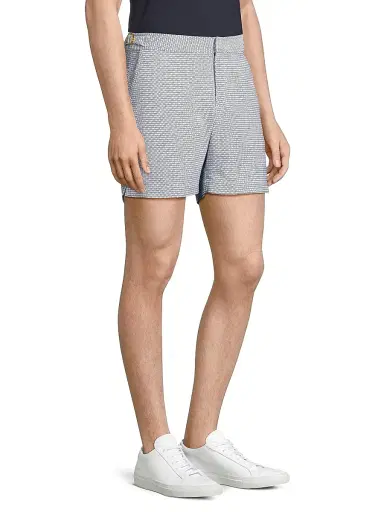 Orlebar Brown Men's Bulldog x Fenella Geometric Swim Shorts - Navy Cloud | Thumbnail 4 Orlebar Brown Men's Bulldog x Fenella Geometric Swim Shorts - Navy Cloud | Thumbnail 4