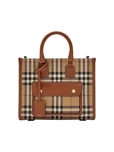 Burberry Women's Freya Signature Check Tote Bag | Thumbnail 1 Burberry Women's Freya Signature Check Tote Bag | Thumbnail 1