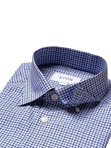Eton Men's Contemporary-Fit Tattersall Check Cotton Long-Sleeve Shirt | Thumbnail 2 Eton Men's Contemporary-Fit Tattersall Check Cotton Long-Sleeve Shirt | Thumbnail 2