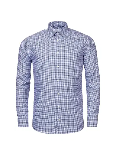 Eton Men's Contemporary-Fit Tattersall Check Cotton Long-Sleeve Shirt | Thumbnail 4 Eton Men's Contemporary-Fit Tattersall Check Cotton Long-Sleeve Shirt | Thumbnail 4