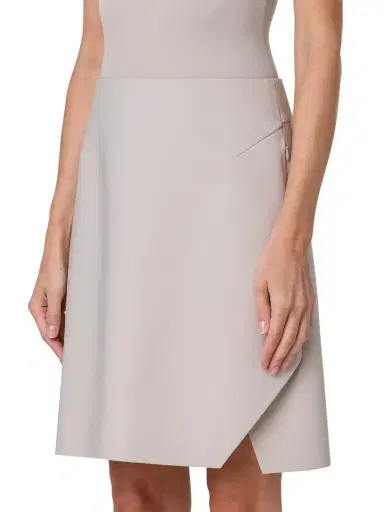 Akris Women's Cotton-Silk Surplice Skirt - Sand | Thumbnail 2 Akris Women's Cotton-Silk Surplice Skirt - Sand | Thumbnail 2