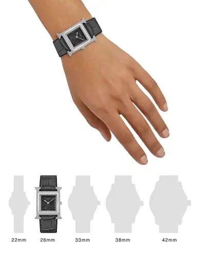 HERMÈS Women's Heure H 30MM Stainless Steel, Obsidian & Diamond Watch - Black | Thumbnail 2 HERMÈS Women's Heure H 30MM Stainless Steel, Obsidian & Diamond Watch - Black | Thumbnail 2
