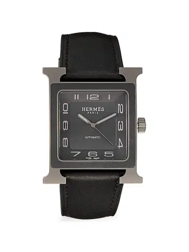 HERMÈS Heure H 34MM Titanium & Leather Strap Watch | Thumbnail 1 HERMÈS Heure H 34MM Titanium & Leather Strap Watch | Thumbnail 1