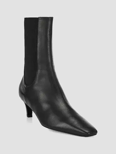 TOTEME Women's 50MM Leather Kitten-Heel Ankle Boots - Black - Size 12 | Thumbnail 2 TOTEME Women's 50MM Leather Kitten-Heel Ankle Boots - Black - Size 12 | Thumbnail 2