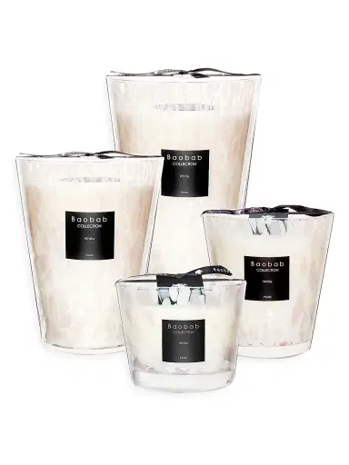 Baobab Collection Pearls White Pearl Candle - White Small | Thumbnail 1 Baobab Collection Pearls White Pearl Candle - White Small | Thumbnail 1