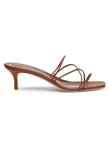 Manolo Blahnik Women's Ninfemu 50MM Leather Strappy Sandals - Gold | Thumbnail 7 Manolo Blahnik Women's Ninfemu 50MM Leather Strappy Sandals - Gold | Thumbnail 7