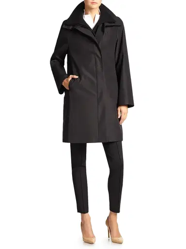 Akris Women's O'Neil Double-Layer Coat - Black - Size 18 | Thumbnail 2 Akris Women's O'Neil Double-Layer Coat - Black - Size 18 | Thumbnail 2