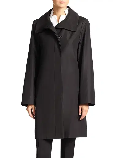 Akris Women's O'Neil Double-Layer Coat - Black - Size 18 | Thumbnail 6 Akris Women's O'Neil Double-Layer Coat - Black - Size 18 | Thumbnail 6