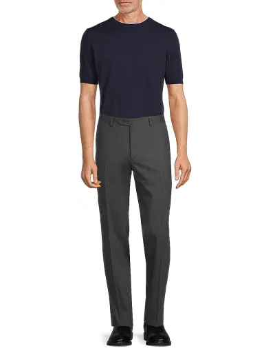 Canali Men's Stretch Wool-Blend Trousers - Dark Grey - Size 38 | Thumbnail 2 Canali Men's Stretch Wool-Blend Trousers - Dark Grey - Size 38 | Thumbnail 2