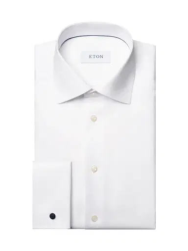 Eton Men's Contemporary-Fit French-Cuff Twill Shirt | Thumbnail 1 Eton Men's Contemporary-Fit French-Cuff Twill Shirt | Thumbnail 1