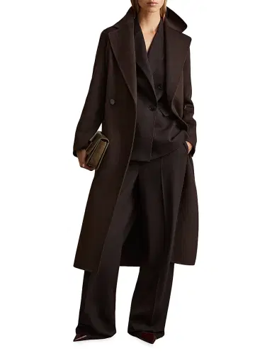 Reiss Women's Lucia Trench Coat - Chocolate | Thumbnail 3 Reiss Women's Lucia Trench Coat - Chocolate | Thumbnail 3