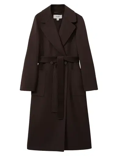 Reiss Women's Lucia Trench Coat - Chocolate | Thumbnail 1 Reiss Women's Lucia Trench Coat - Chocolate | Thumbnail 1