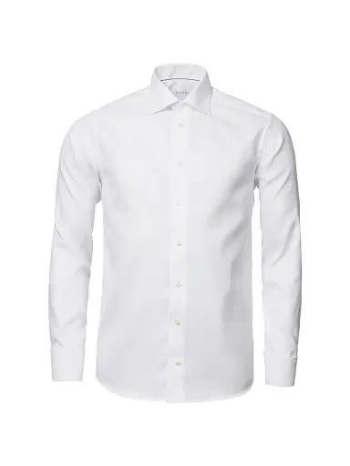 Eton Men's Contemporary-Fit Cavalry Twill French-Cuff Dress Shirt - White | Thumbnail 2 Eton Men's Contemporary-Fit Cavalry Twill French-Cuff Dress Shirt - White | Thumbnail 2
