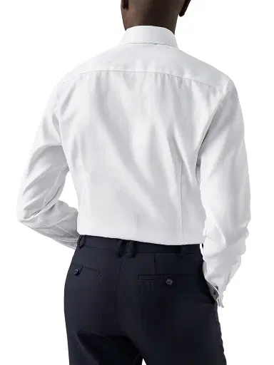 Eton Men's Contemporary-Fit Cavalry Twill French-Cuff Dress Shirt - White | Thumbnail 4 Eton Men's Contemporary-Fit Cavalry Twill French-Cuff Dress Shirt - White | Thumbnail 4