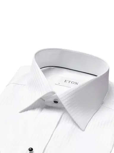 Eton Men's Contemporary-Fit Satin Stripe Dress Shirt - White - Size 18 | Thumbnail 2 Eton Men's Contemporary-Fit Satin Stripe Dress Shirt - White - Size 18 | Thumbnail 2