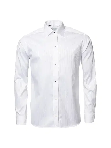 Eton Men's Contemporary-Fit Satin Stripe Dress Shirt - White - Size 18 | Thumbnail 4 Eton Men's Contemporary-Fit Satin Stripe Dress Shirt - White - Size 18 | Thumbnail 4
