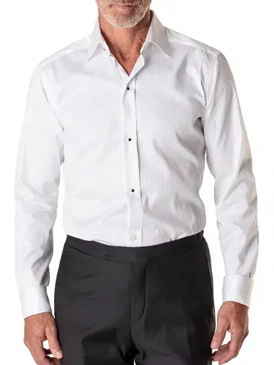 Eton Men's Contemporary-Fit Satin Stripe Dress Shirt - White - Size 18 | Thumbnail 5 Eton Men's Contemporary-Fit Satin Stripe Dress Shirt - White - Size 18 | Thumbnail 5