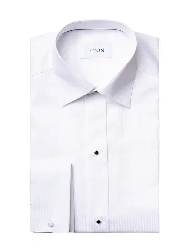 Eton Men's Contemporary-Fit Satin Stripe Dress Shirt - White - Size 18 | Thumbnail 1 Eton Men's Contemporary-Fit Satin Stripe Dress Shirt - White - Size 18 | Thumbnail 1