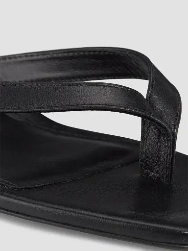 TOTEME Women's Leather Flip-Flop Kitten-Heel Sandals - Black - Size 9 | Thumbnail 6 TOTEME Women's Leather Flip-Flop Kitten-Heel Sandals - Black - Size 9 | Thumbnail 6