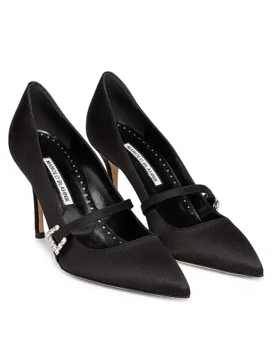 Manolo Blahnik Women's Ramima 90MM Pumps - Black | Thumbnail 2 Manolo Blahnik Women's Ramima 90MM Pumps - Black | Thumbnail 2