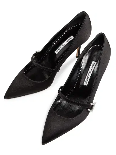 Manolo Blahnik Women's Ramima 90MM Pumps - Black | Thumbnail 4 Manolo Blahnik Women's Ramima 90MM Pumps - Black | Thumbnail 4