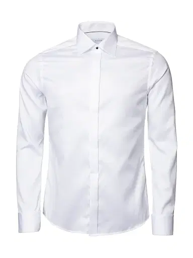 Eton Men's Slim-Fit Fly Front Twill Tuxedo Shirt - White - Size 17.5 | Thumbnail 1 Eton Men's Slim-Fit Fly Front Twill Tuxedo Shirt - White - Size 17.5 | Thumbnail 1