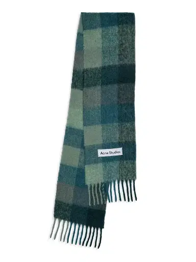 Acne Studios Men's Main Vally Checkered Fringe Scarf | Thumbnail 1 Acne Studios Men's Main Vally Checkered Fringe Scarf | Thumbnail 1