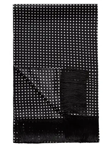 Eton Men's Polka Dot Silk Scarf - Black | Thumbnail 2 Eton Men's Polka Dot Silk Scarf - Black | Thumbnail 2