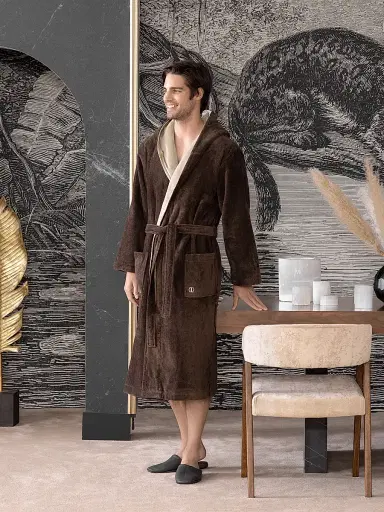 Togas Women's Art Line Bathrobe - Warm Chocolate Beige - Size XL | Thumbnail 8 Togas Women's Art Line Bathrobe - Warm Chocolate Beige - Size XL | Thumbnail 8