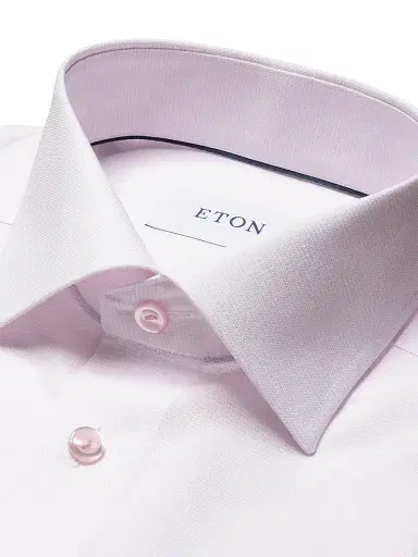Eton Men's Slim-Fit Textured Solid Shirt - Pink Red - Size 17.5 | Thumbnail 6 Eton Men's Slim-Fit Textured Solid Shirt - Pink Red - Size 17.5 | Thumbnail 6
