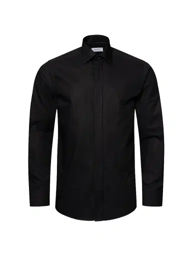 Eton Men's Slim-Fit Pin-Dot Piqué Shirt - Black | Thumbnail 2 Eton Men's Slim-Fit Pin-Dot Piqué Shirt - Black | Thumbnail 2