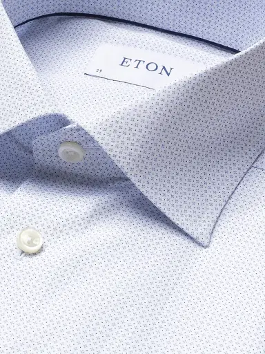 Eton Men's Slim-Fit Micro Floral-Print Dress Shirt - Blue - Size 17.5 | Thumbnail 5 Eton Men's Slim-Fit Micro Floral-Print Dress Shirt - Blue - Size 17.5 | Thumbnail 5