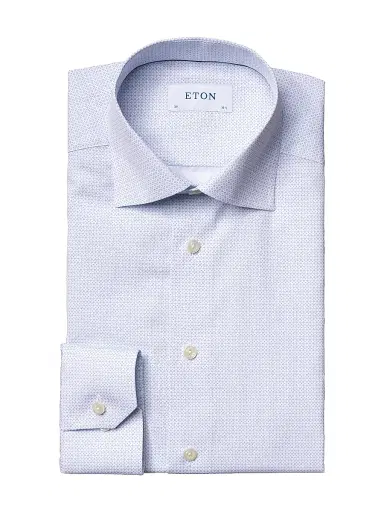Eton Men's Slim-Fit Micro Floral-Print Dress Shirt - Blue - Size 17.5 | Thumbnail 1 Eton Men's Slim-Fit Micro Floral-Print Dress Shirt - Blue - Size 17.5 | Thumbnail 1