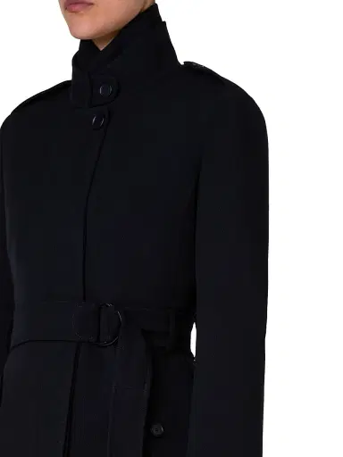 Akris punto Women's Virgin Wool Belted Long Jacket - Black - Size 14 | Thumbnail 6 Akris punto Women's Virgin Wool Belted Long Jacket - Black - Size 14 | Thumbnail 6